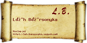 Léh Bársonyka névjegykártya